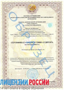 Образец сертификата соответствия аудитора №ST.RU.EXP.00006174-1 Георгиевск Сертификат ISO 22000